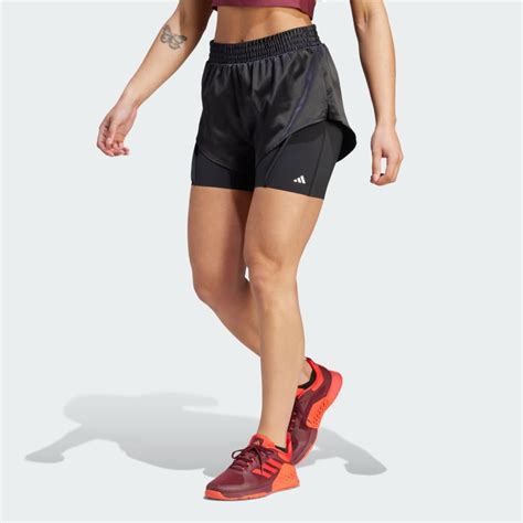 adidas shorts damen schwarz|adidas 2 in 1 shorts.